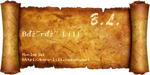 Báró Lili névjegykártya